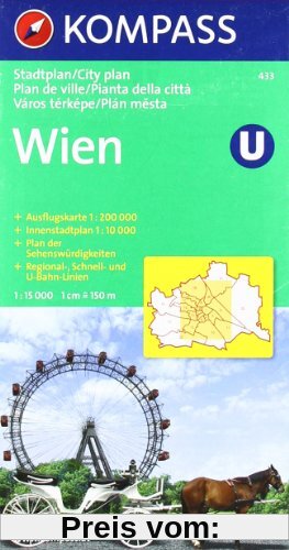 Wien: 1:15000. Innenstadt 1:10000. Ausflugskarte 1:200000